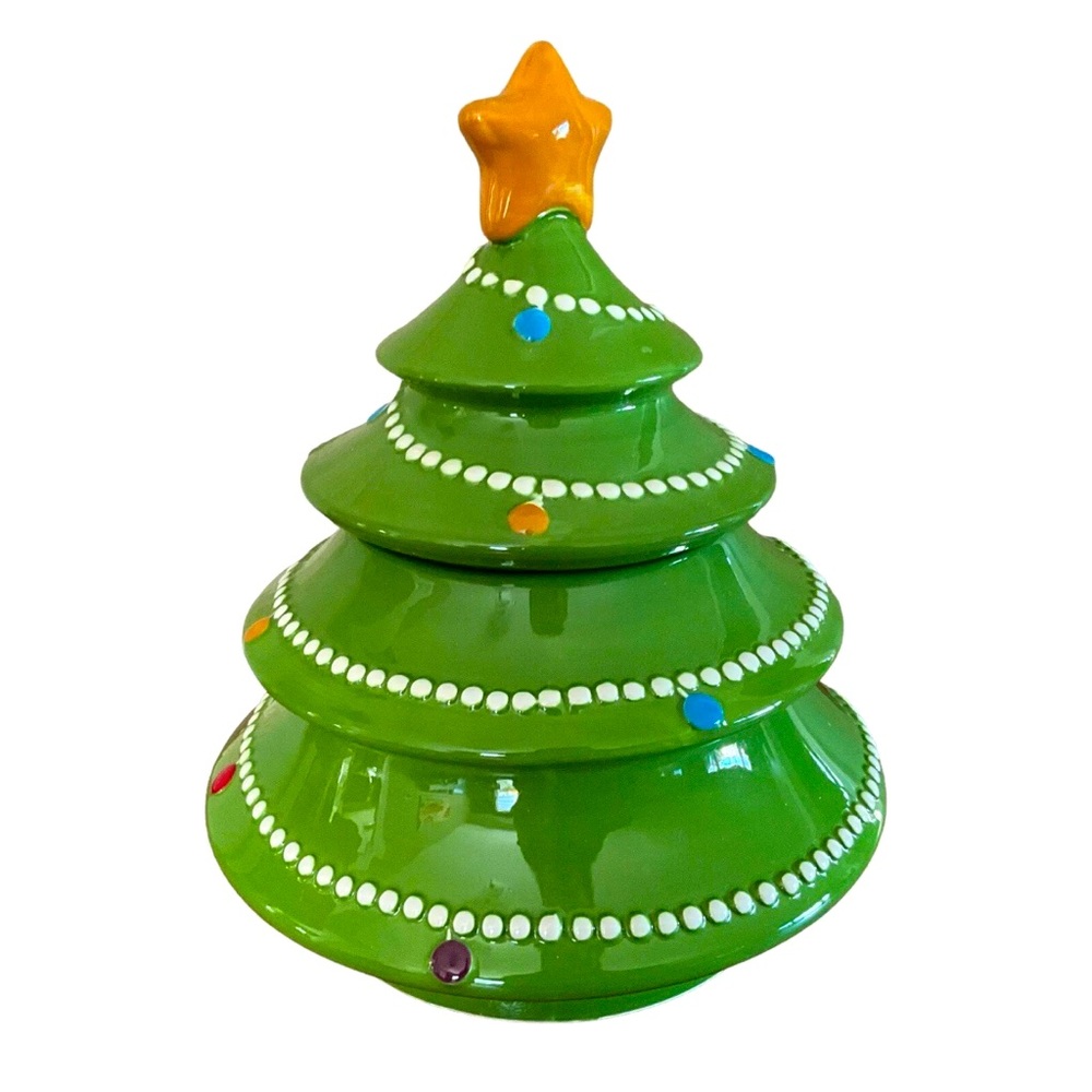 Pier 1 Vintage Christmas Cookie Jar - Perfect!